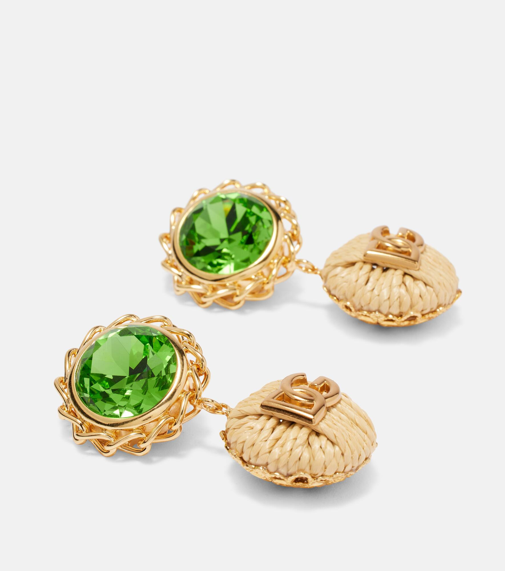 DG crystal-embellished clip-on earrings - 4