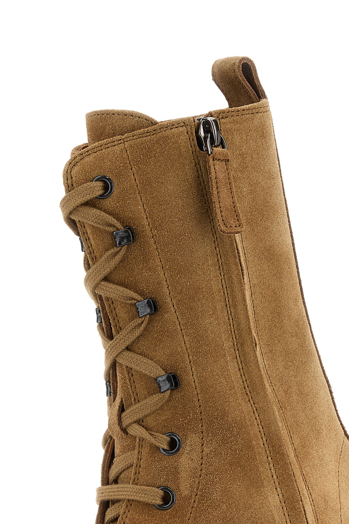 Camel suede Winter ankle boots - 4