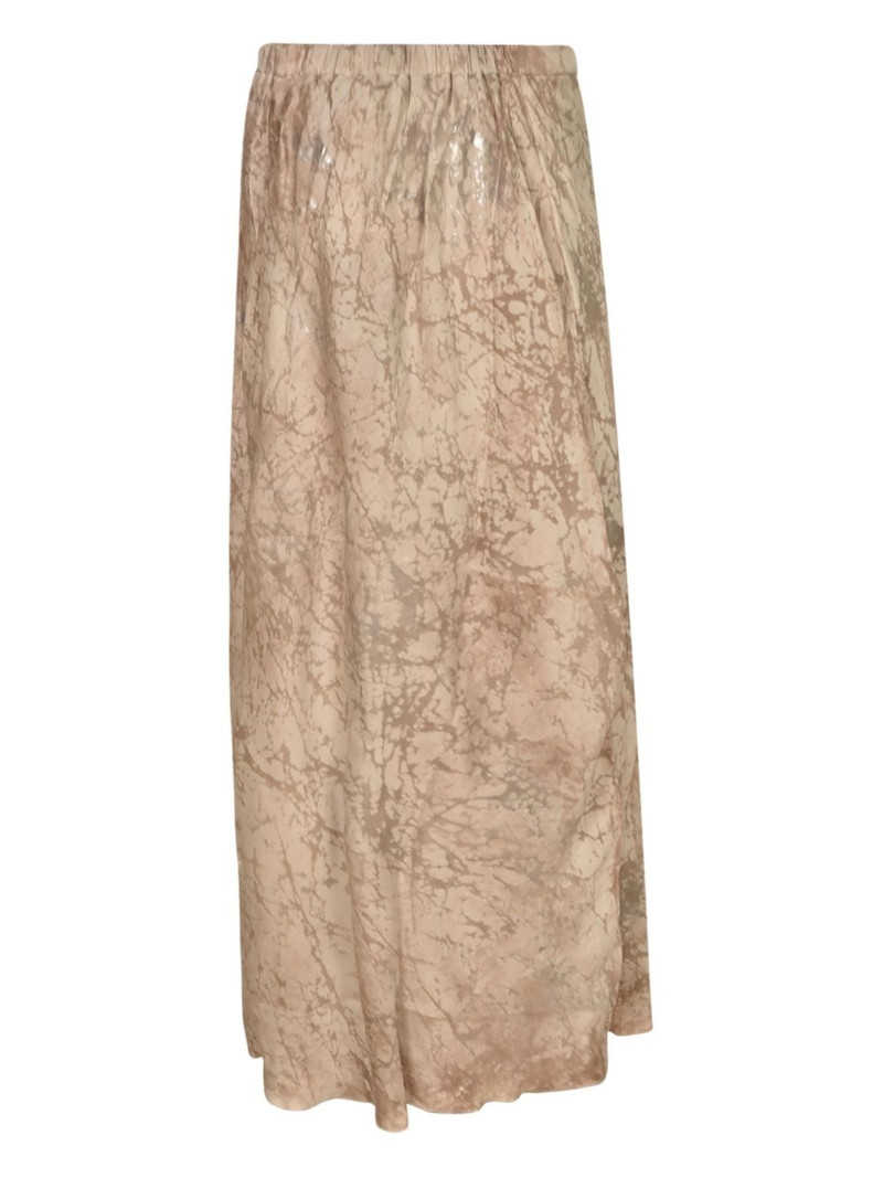 Avant Toi marble-print slip midi skirt outlook