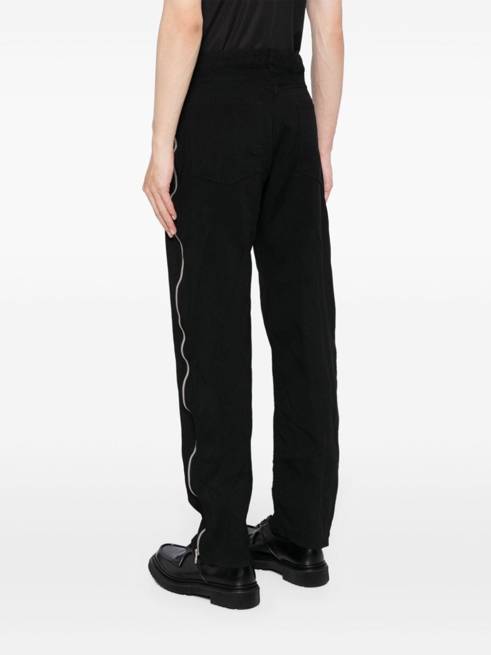 zip-up tapered trousers - 5