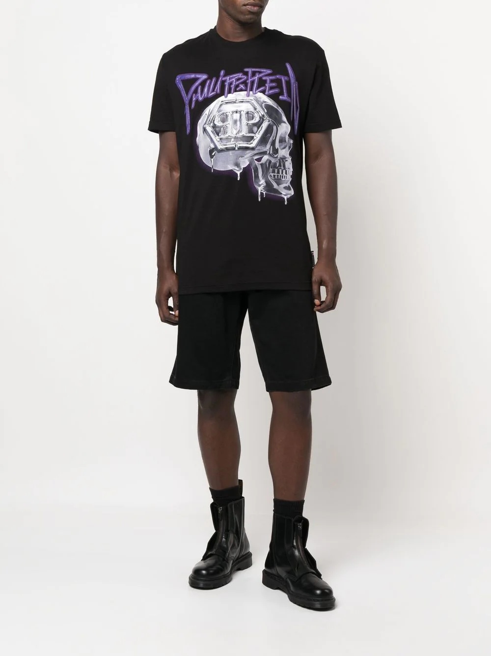 skull-print short-sleeve T-shirt - 2