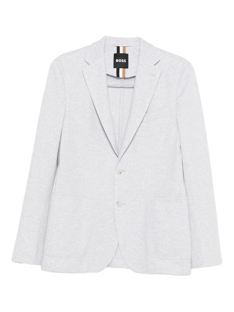 checked cotton-blend jacket 1
