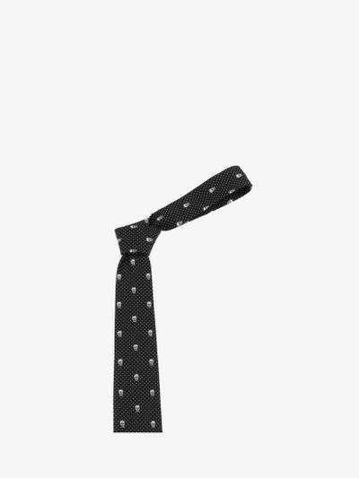 Alexander McQueen Men's Pin-dot Tie in Black/white outlook