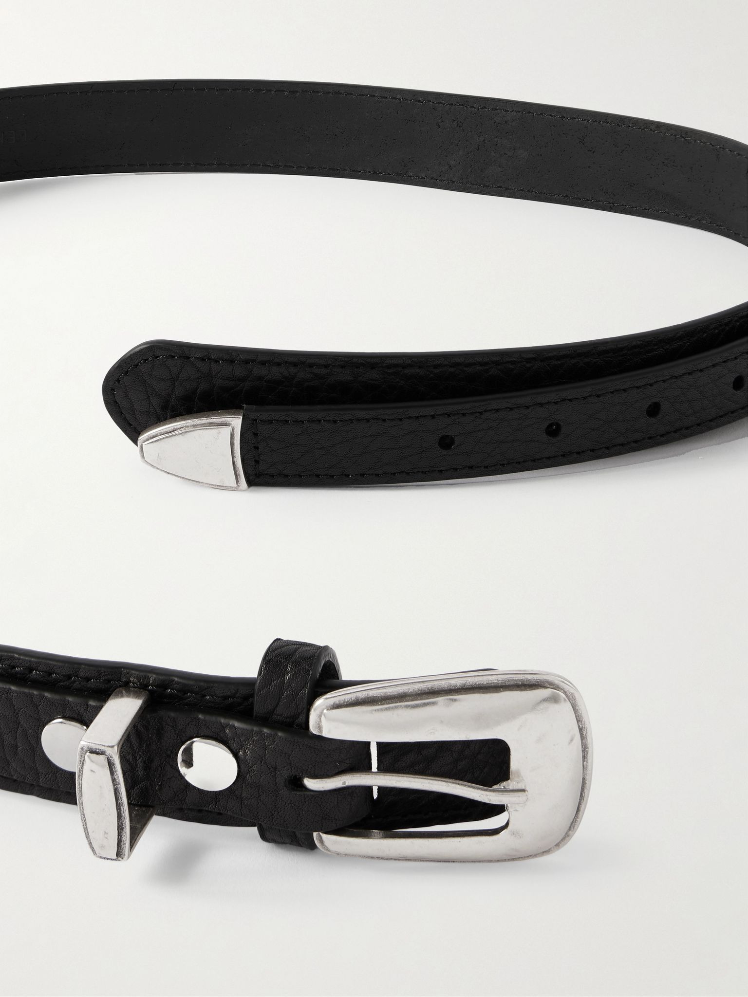 3cm Full-Grain Leather Belt Black - 2