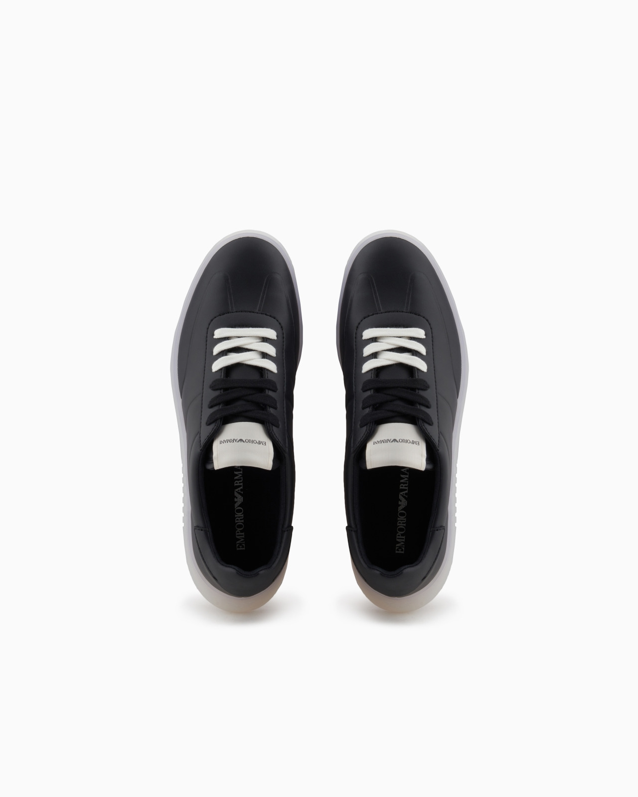 LEATHER SNEAKERS WITH SEMI-TRANSPARENT SOLE - 3