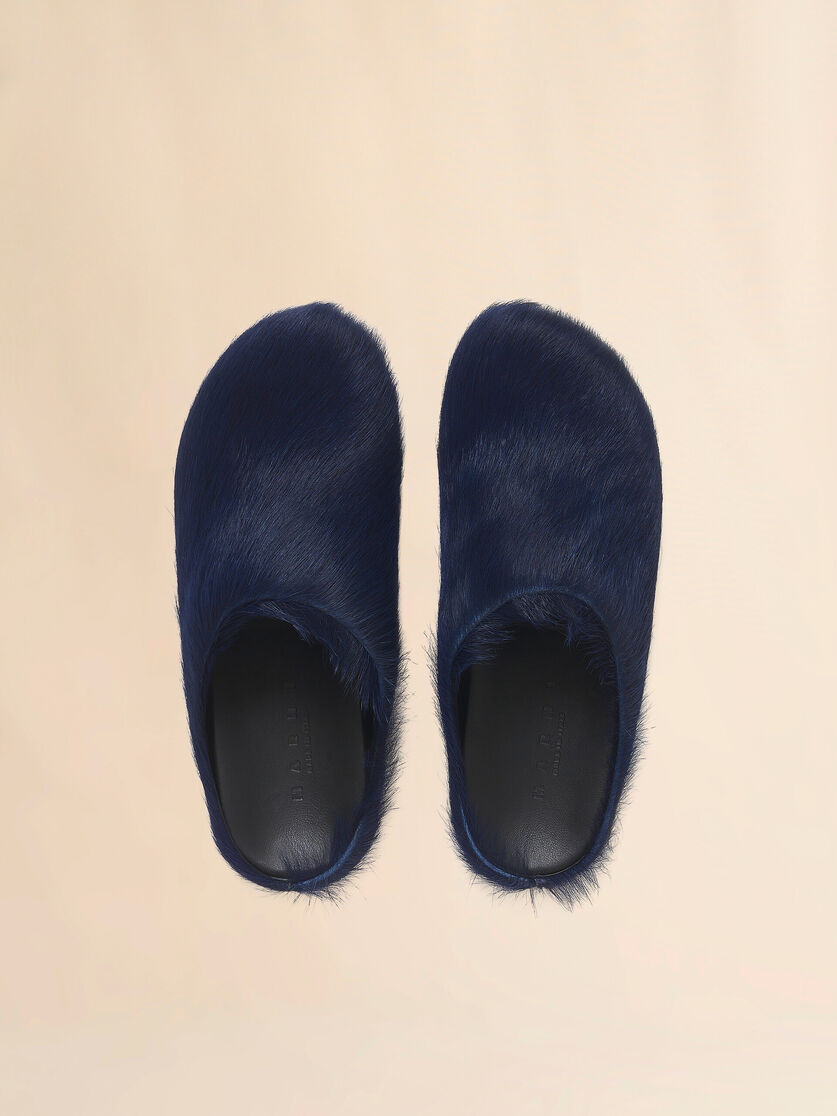BLUE LONG HAIR CALFSKIN FUSSBETT SABOT - 4