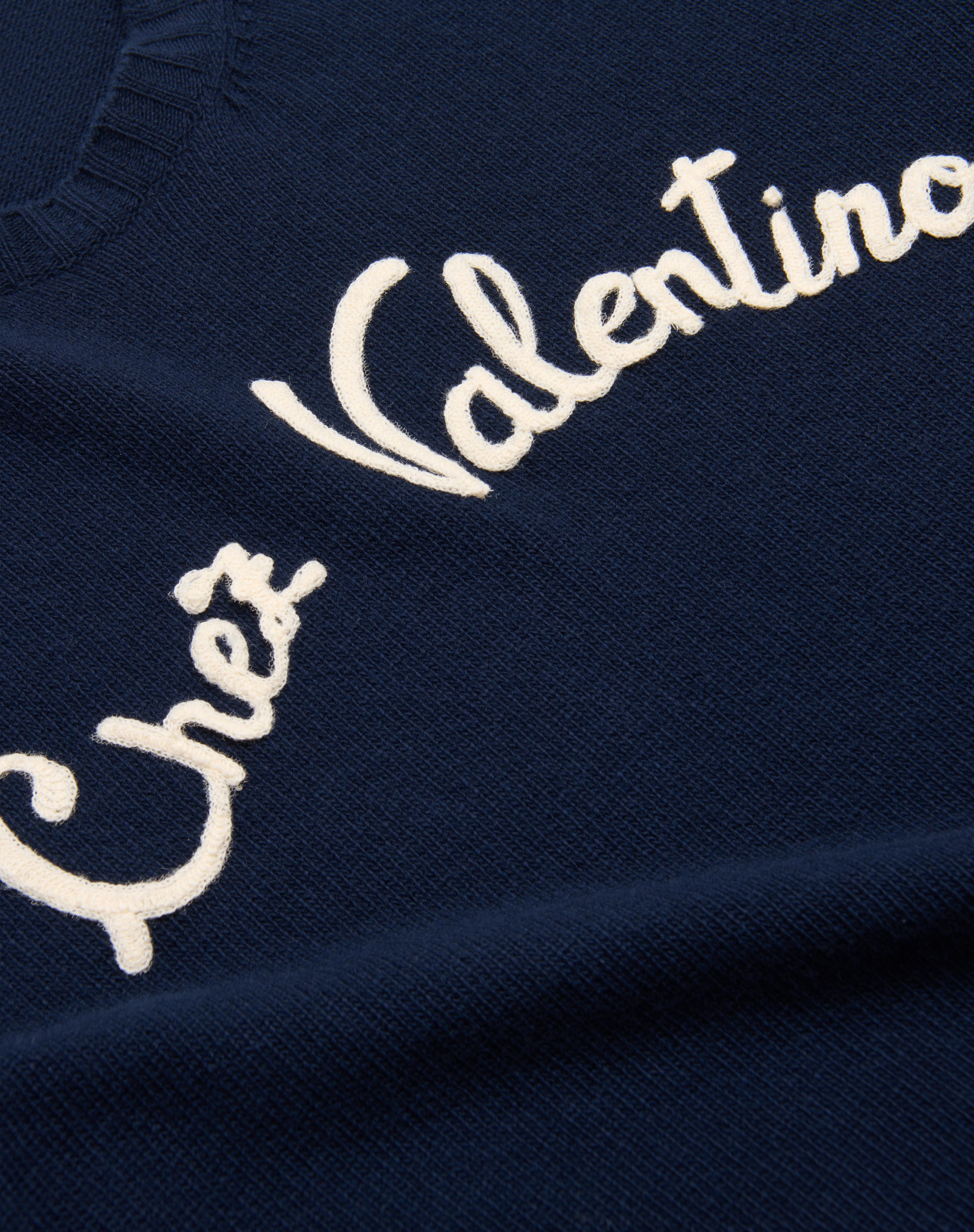 WOOL CREWNECK SWEATER WITH CHEZ VALENTINO EMBROIDERY - 3