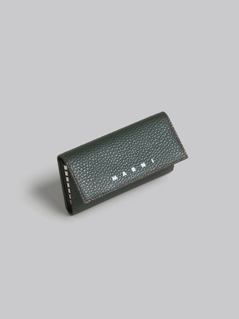 OLIVE GREEN LEATHER KEY WALLET 4