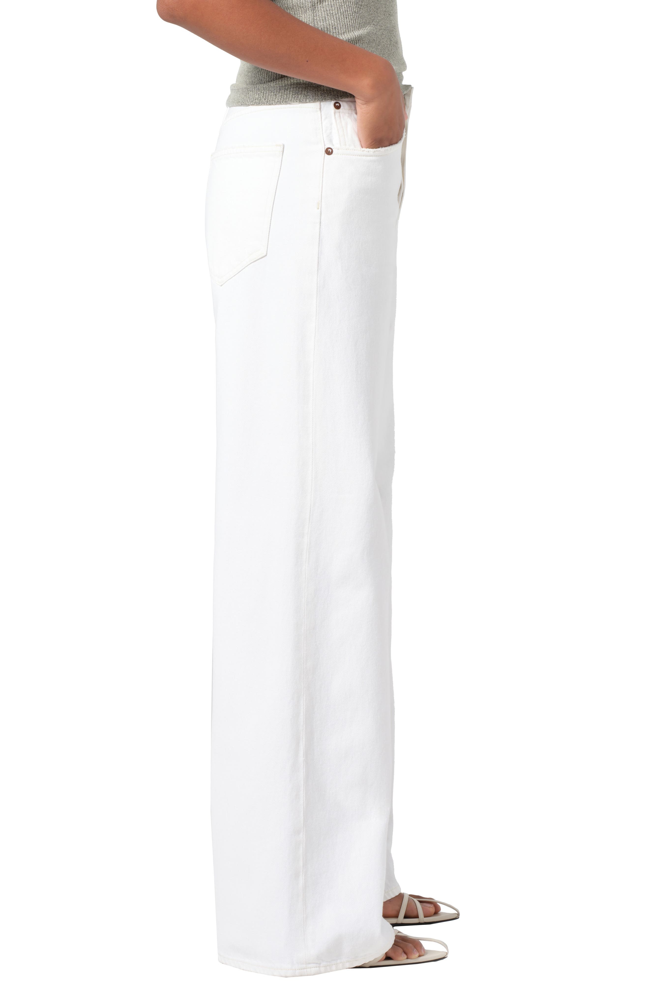 AGOLDE Dame High Waist Wide Leg Jeans in Milkshake at Nordstrom - 3