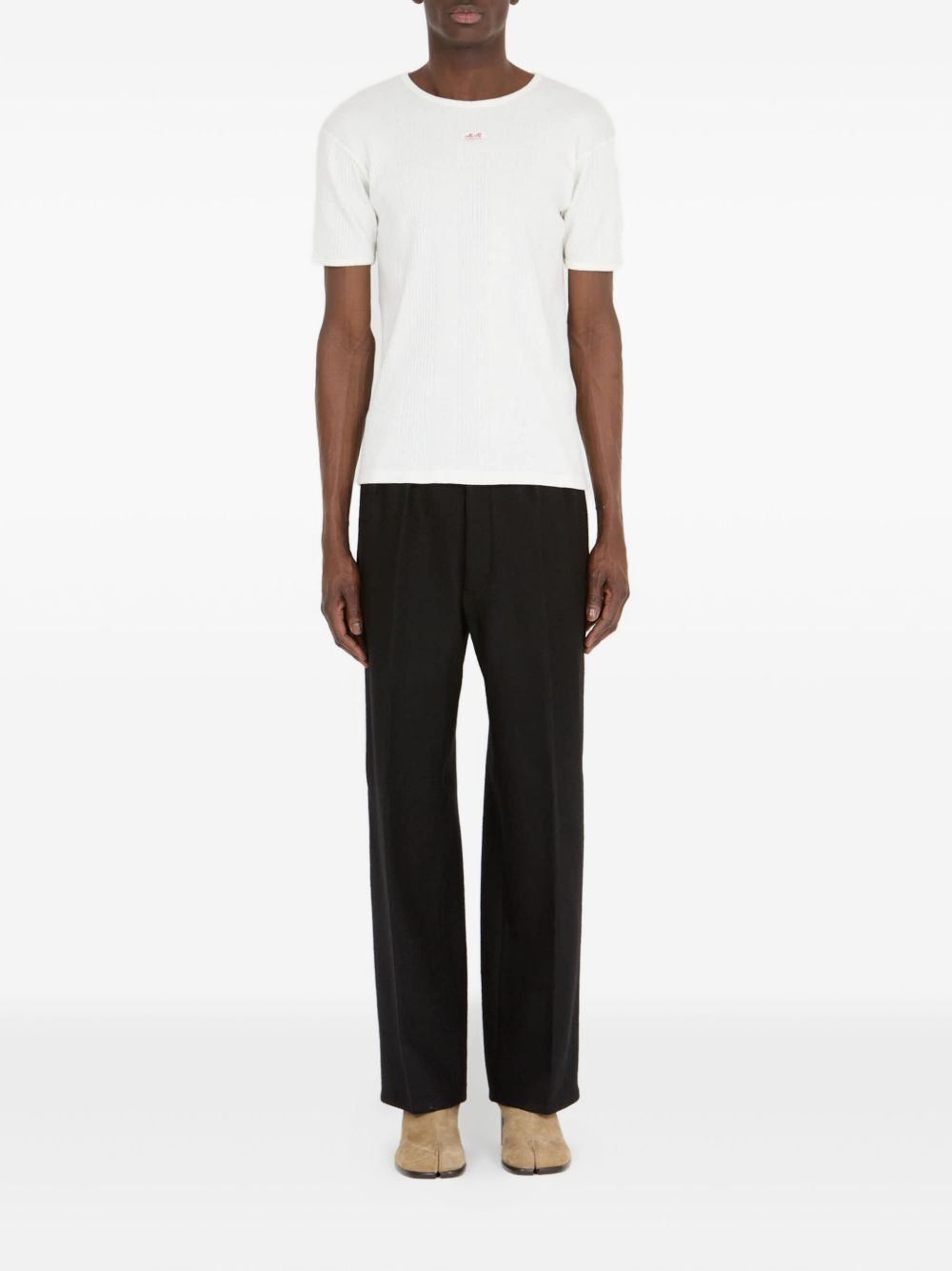 ribbed crew-neck T-shirt - 2