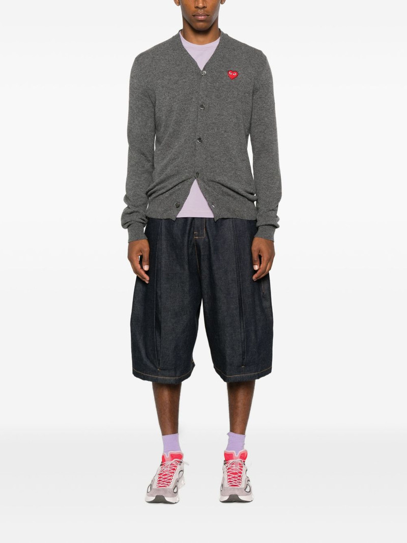 Comme des Garçons PLAY logo heart-emblem V-neck cardigan outlook