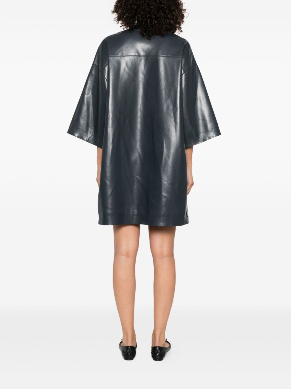 button-front shirt mini dress - 4