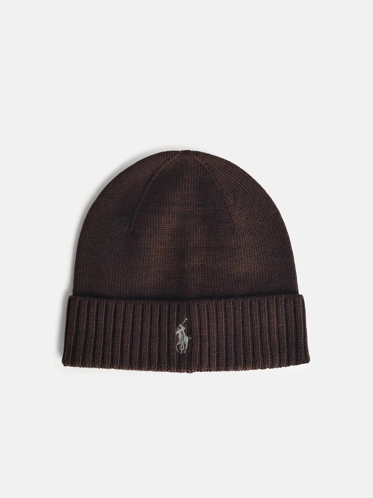 BROWN WOOL BEANIE - 1