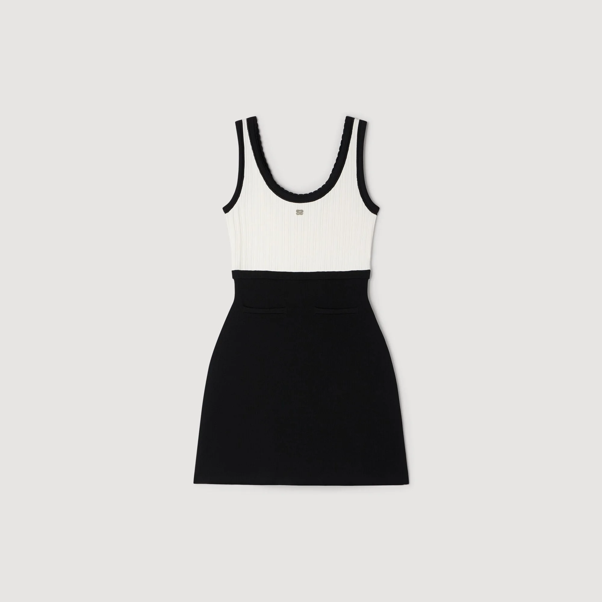 TWO-TONE KNIT MINI DRESS - 1