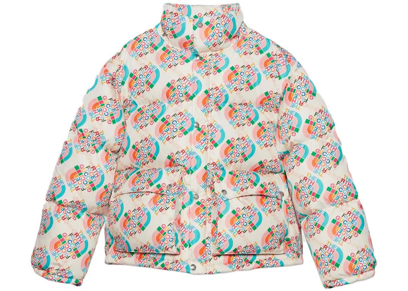 GUCCI Gucci x The North Face Down Jacket Multicolor/Ivory outlook