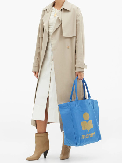 Isabel Marant Yenky logo-flocked cotton-canvas tote bag outlook