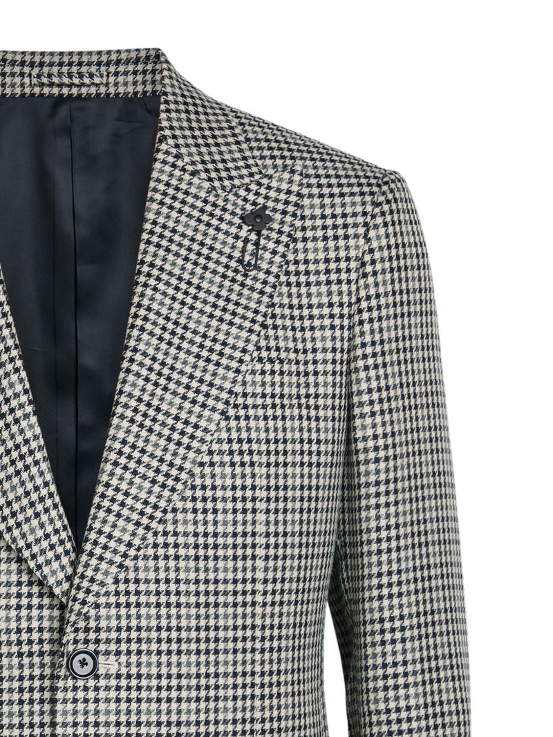 LARDINI houndstooth-pattern two-button blazer outlook
