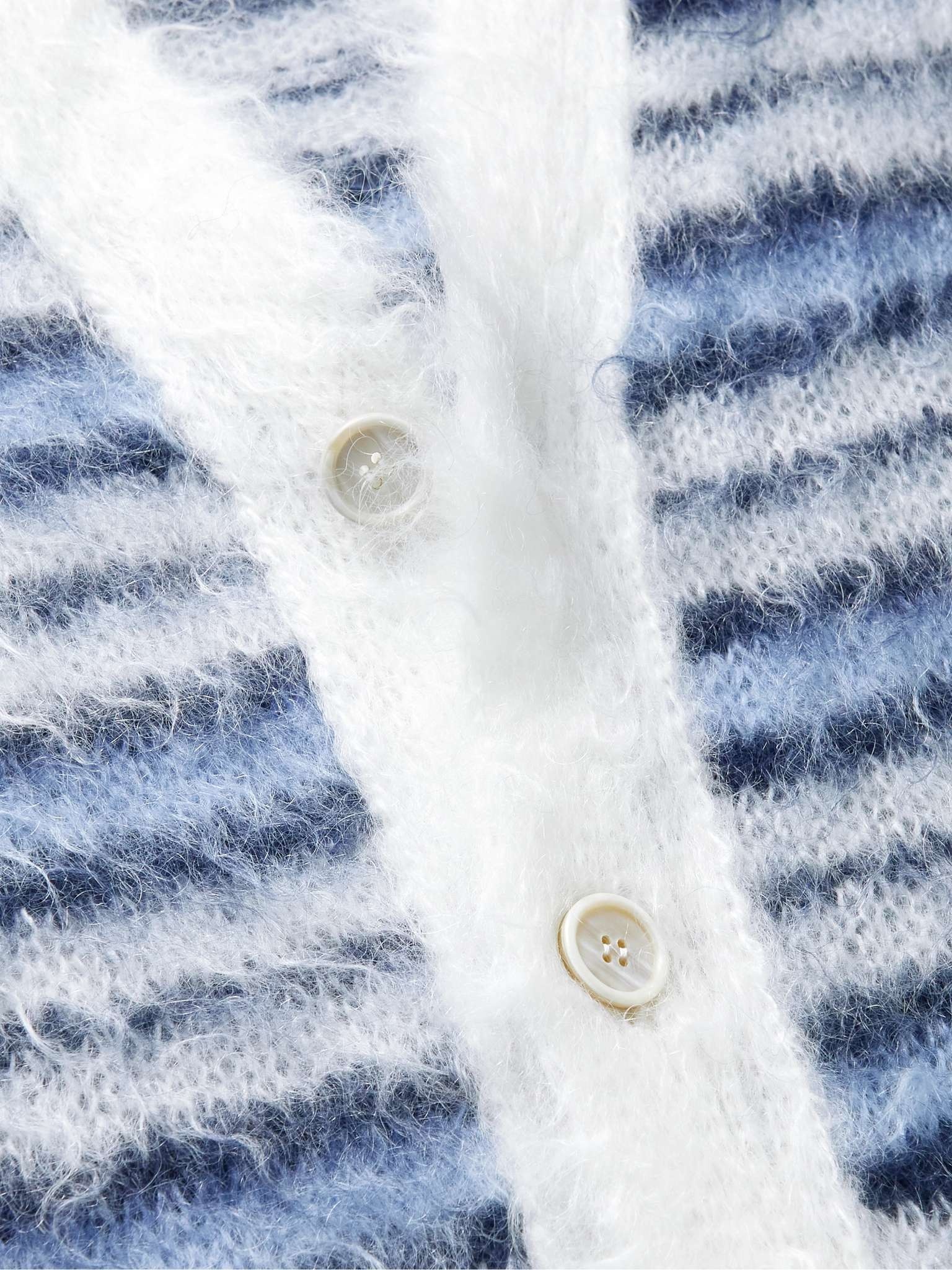 Striped Brushed Mohair-Blend Cardigan - 5