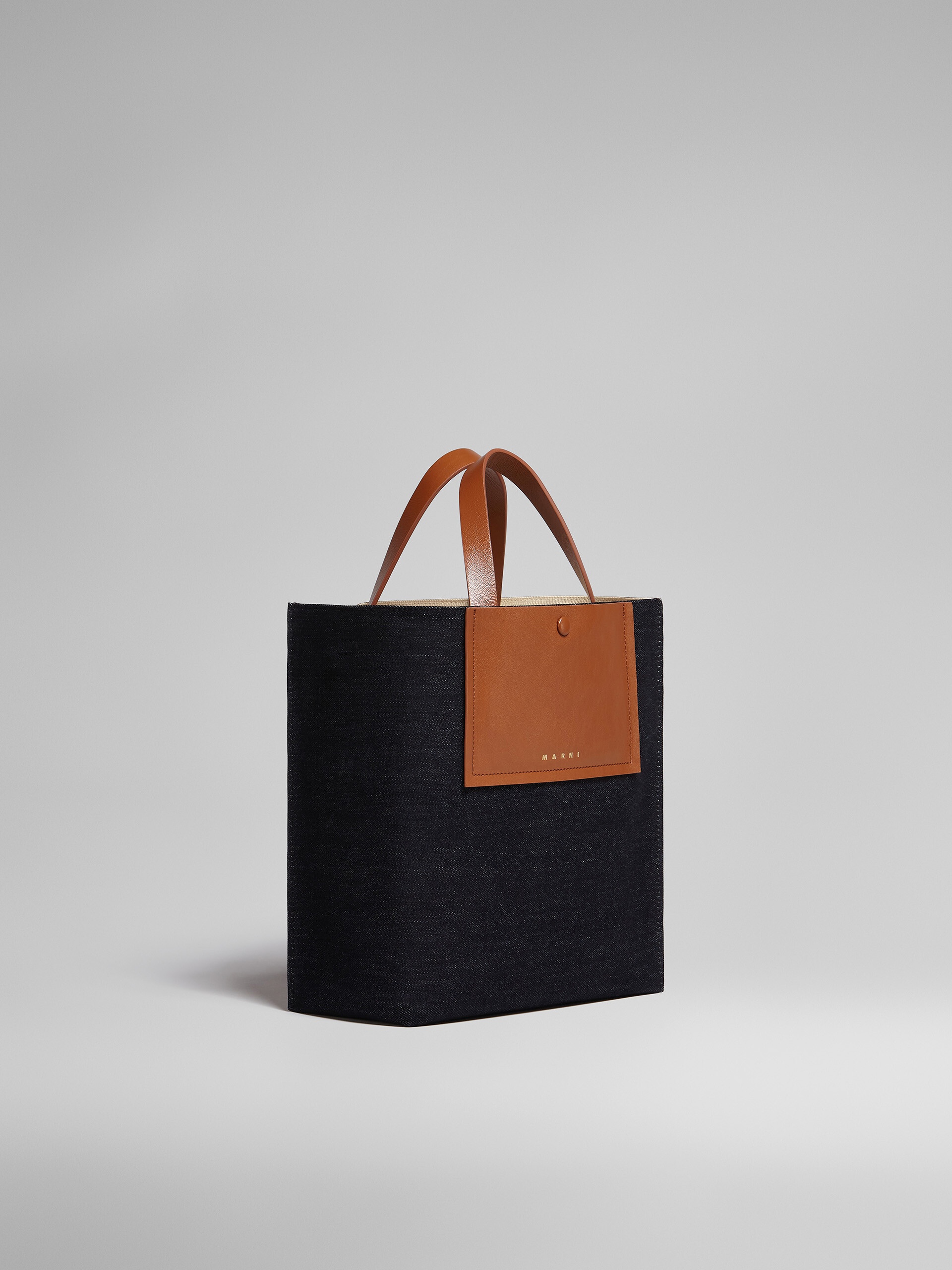 MUSEO SOFT LARGE BAG IN DENIM AND LEATHER - 6