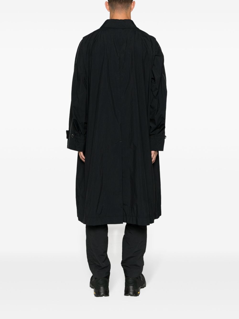 classic-collar long coat - 4