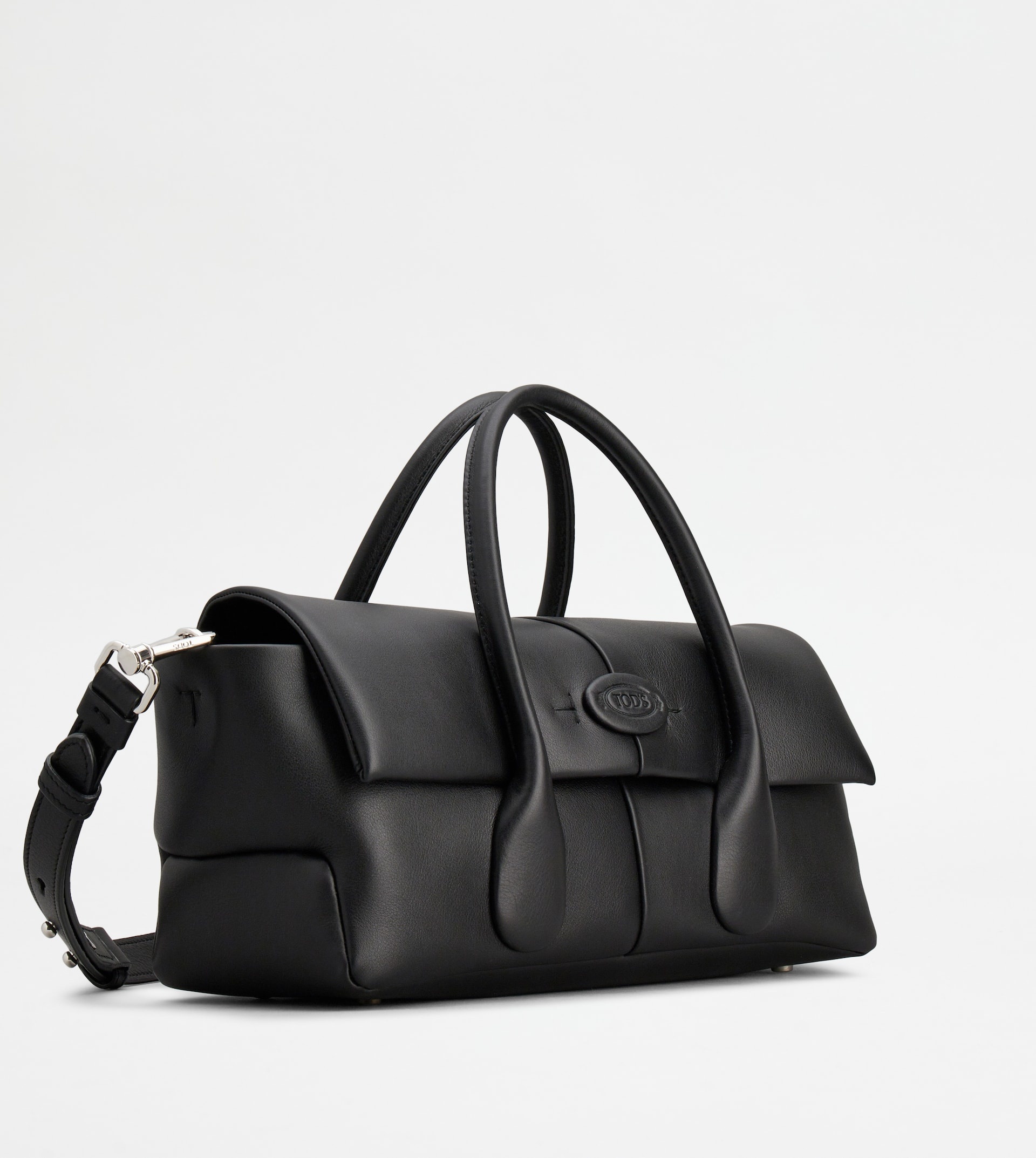 TOD'S DI BAG REVERSE FLAP IN LEATHER SMALL - BLACK - 5