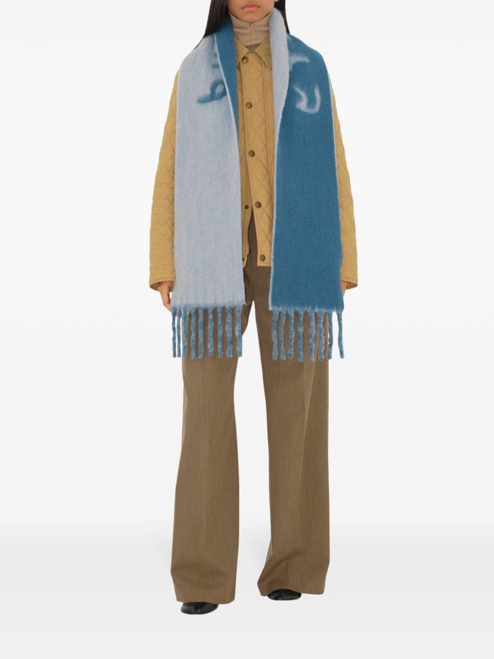 logo-intarsia reversible scarf - 6