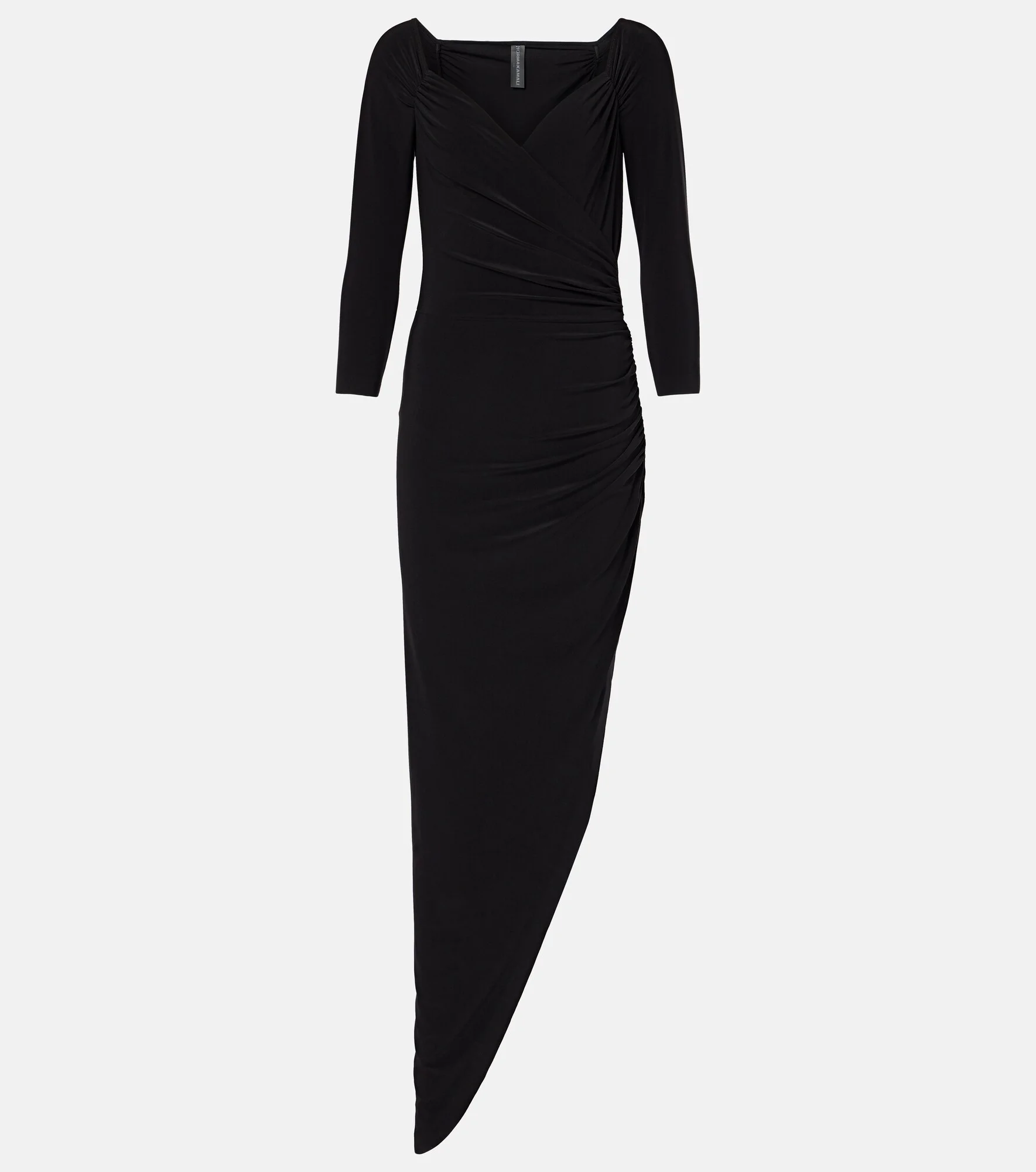 Asymmetrical off-shoulder gown - 1