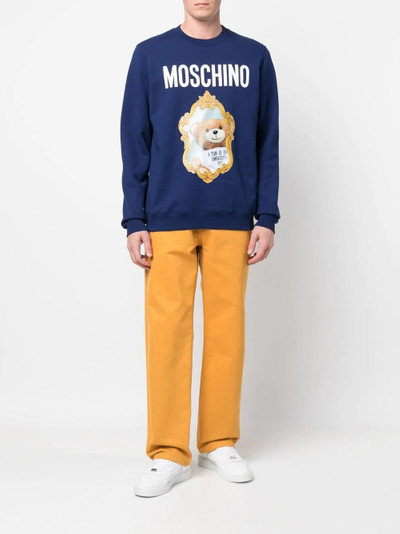 Moschino logo bear-print sweatshirt outlook