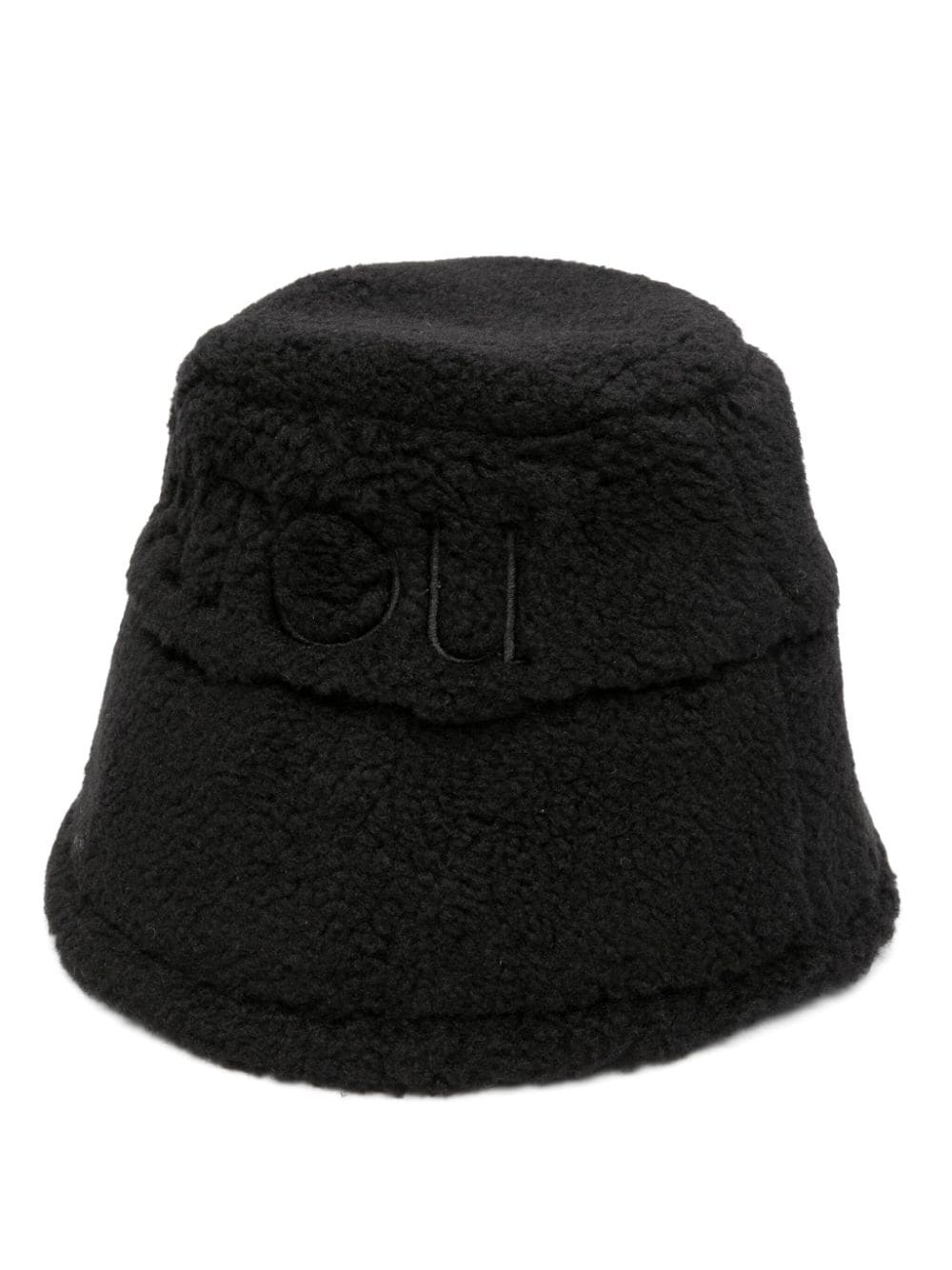logo-embroidered fleece bucket hat - 1