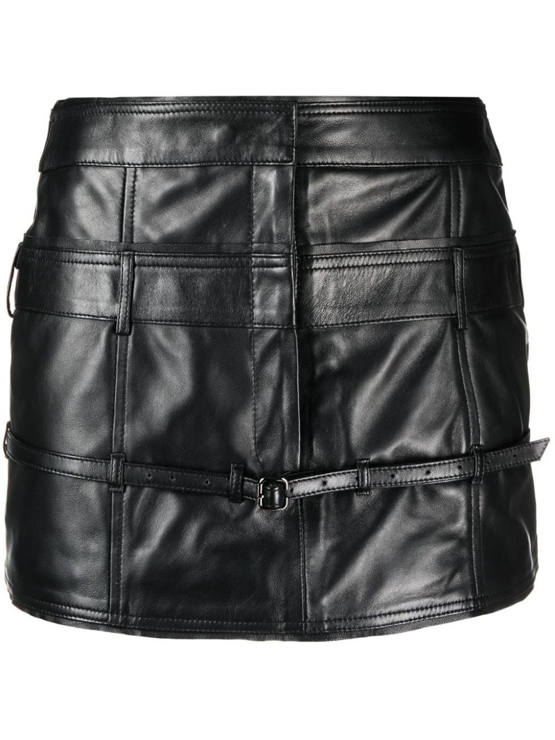 belted leather mini skirt 1
