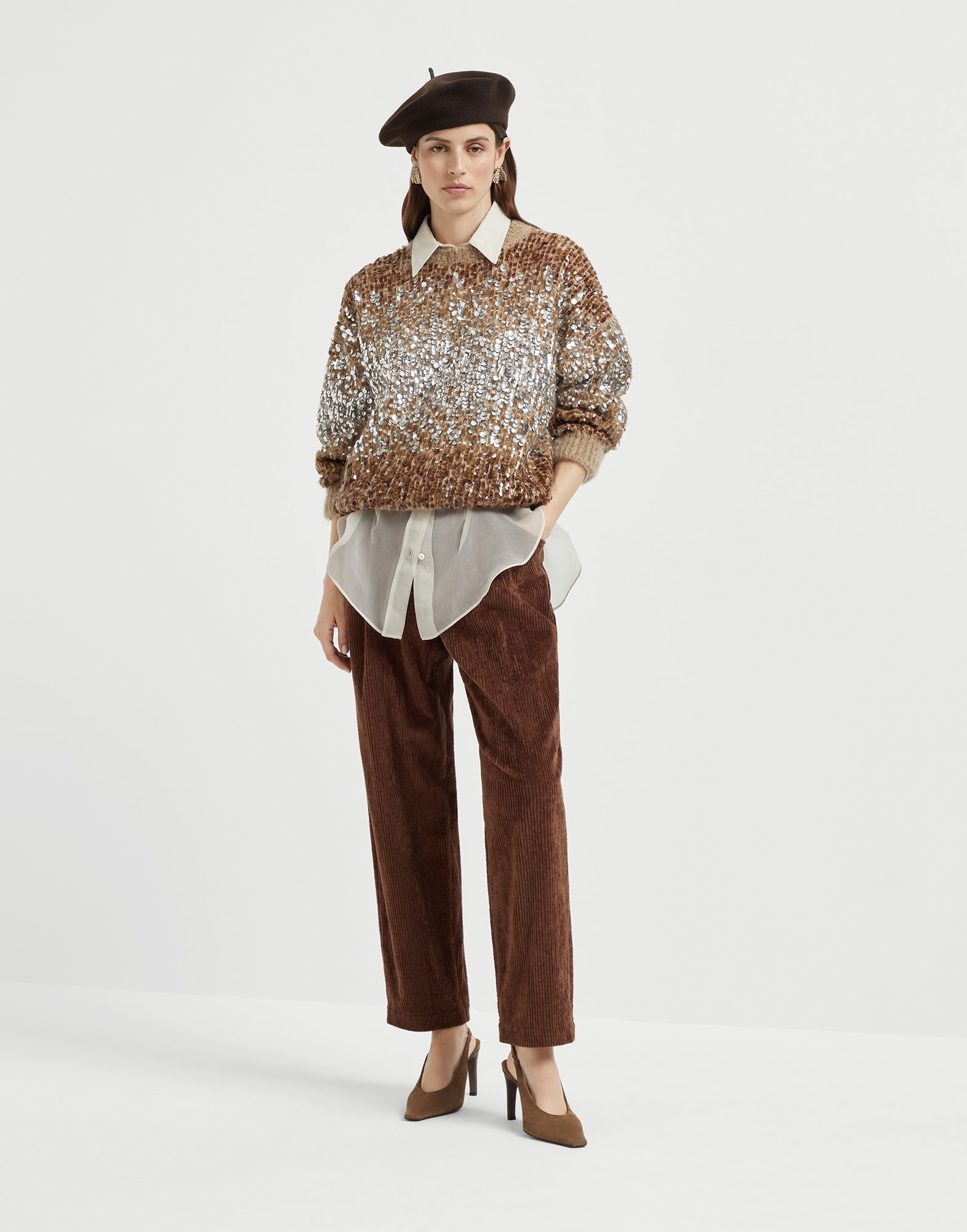 Comfort cotton corduroy baggy trousers - 4