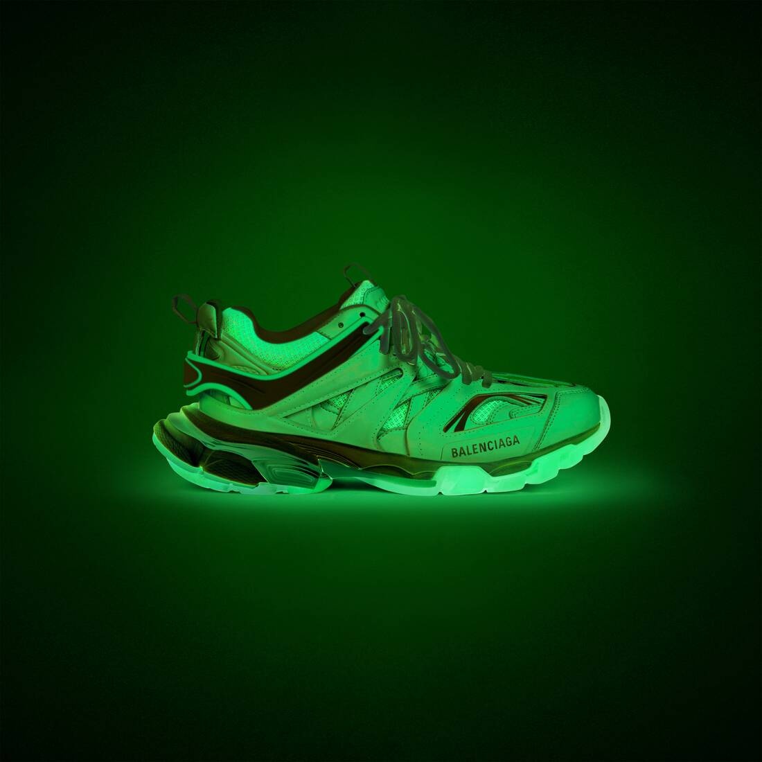 Women's Glow In The Dark Track Sneaker in White - 2
