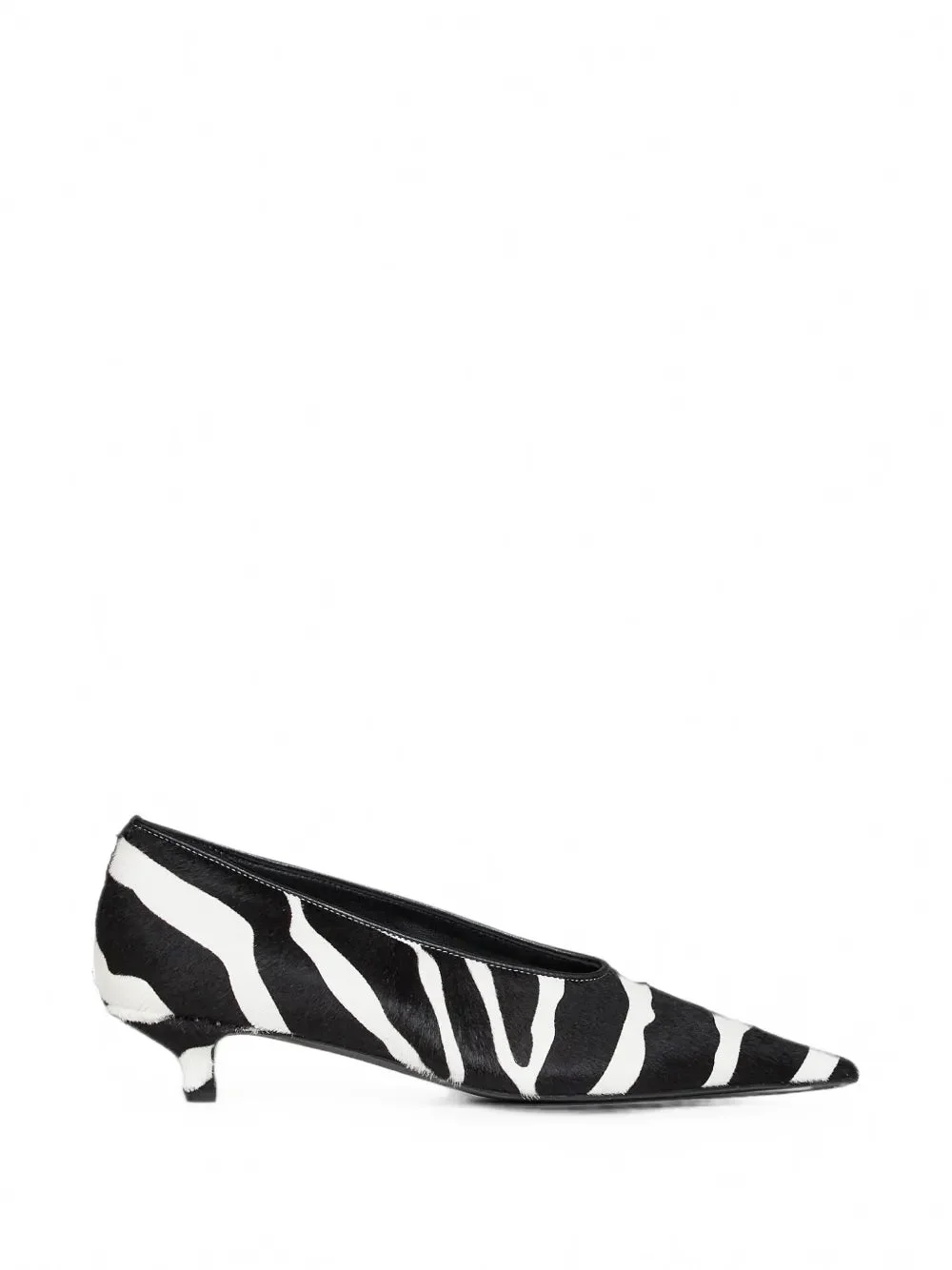 Sharp Pony Hair Kitten Pump in Zebra - 1