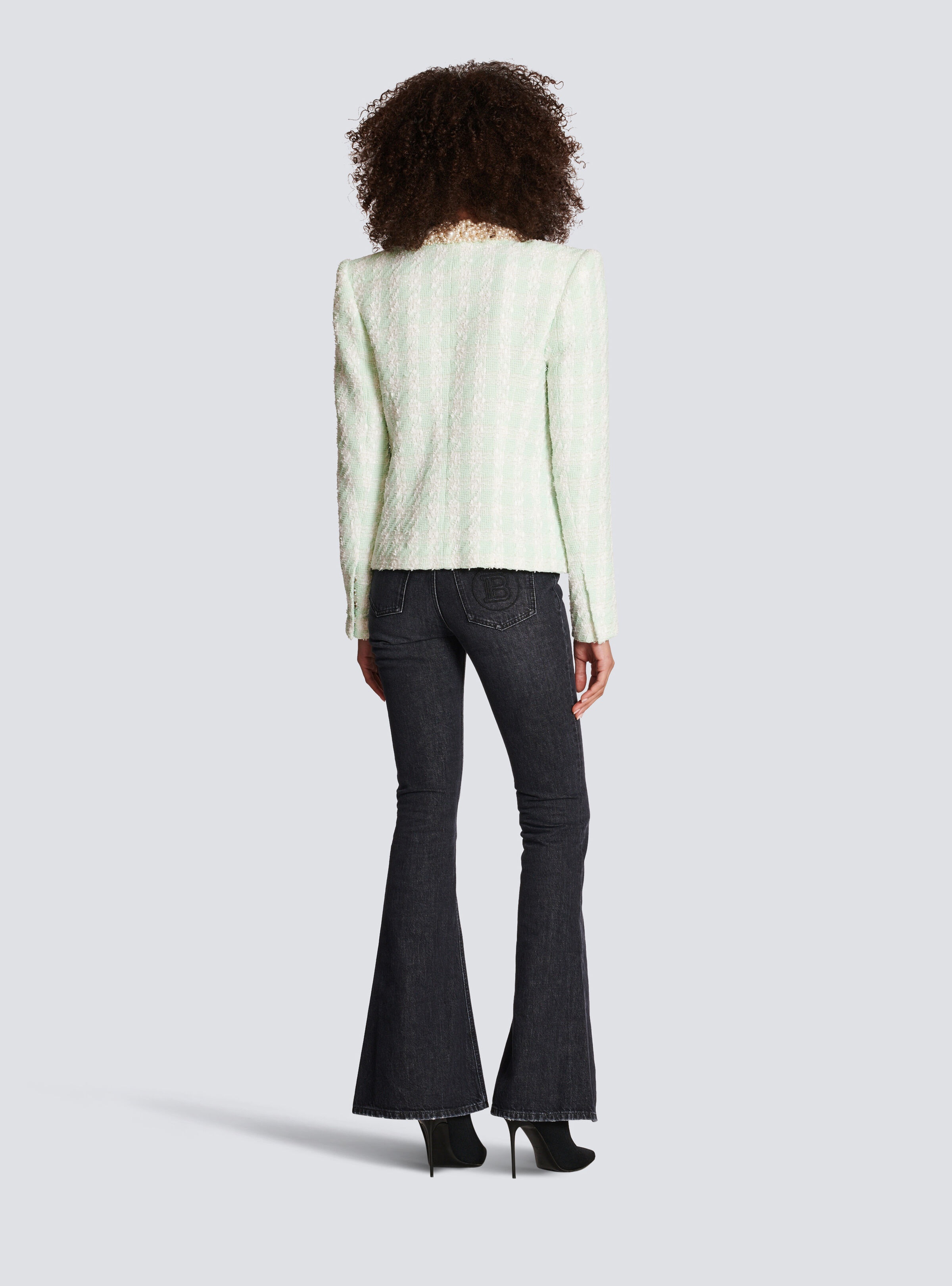 Tweed spencer jacket with embroidery - 4