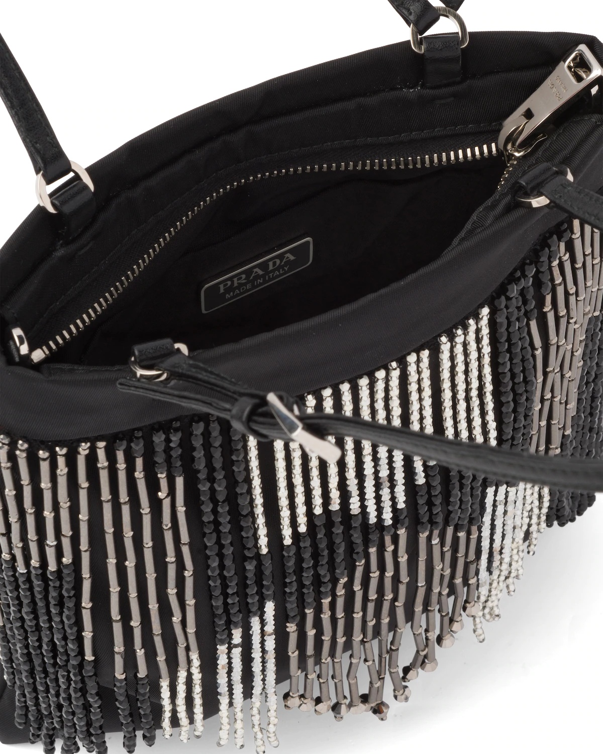 Nylon handbag with fringe - 5