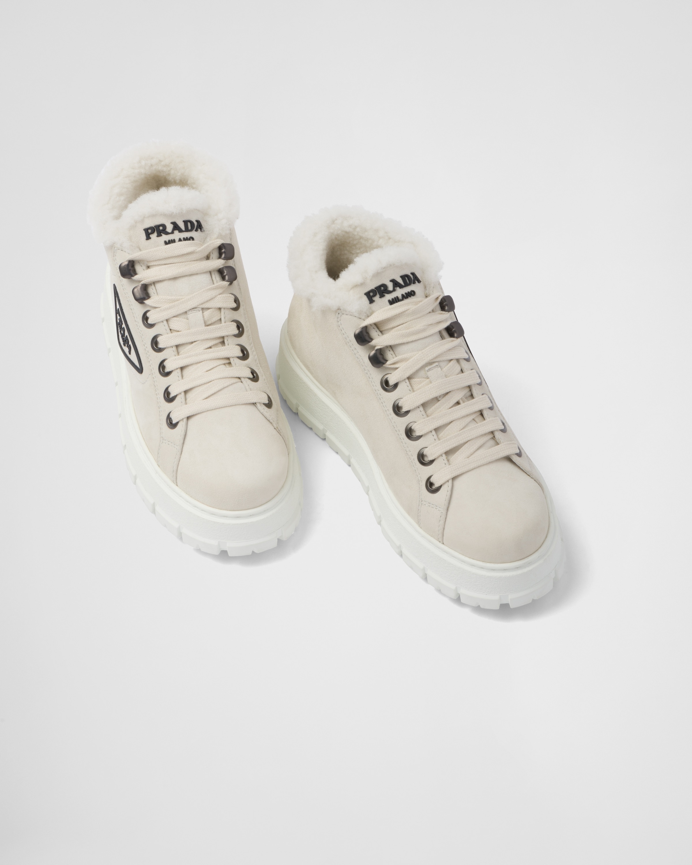 Suede lace-up booties - 4