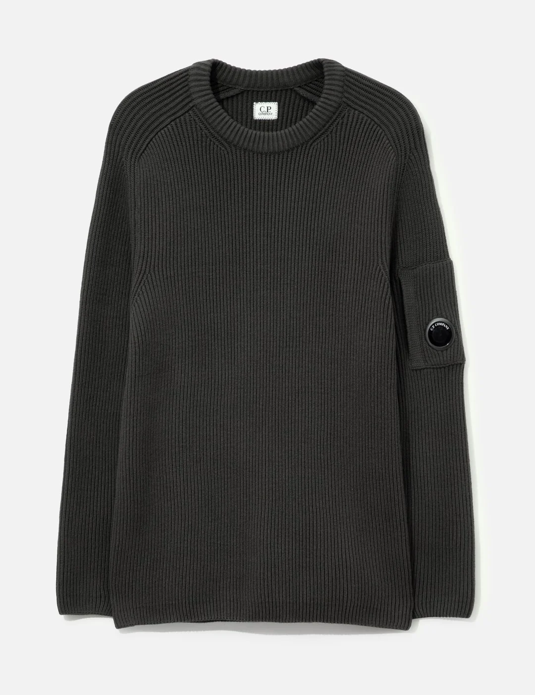 FULL RIB COTTON CREWNECK LENS SWEATER - 1