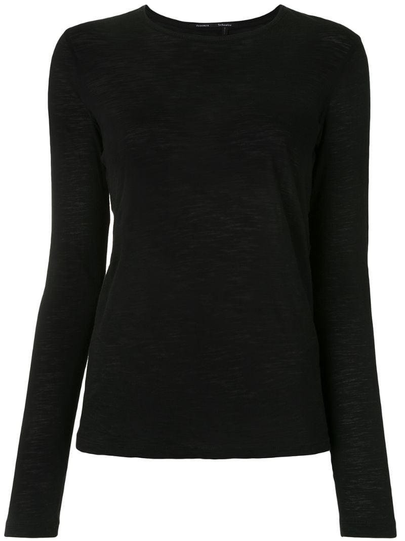 round neck long-sleeve T-shirt - 1