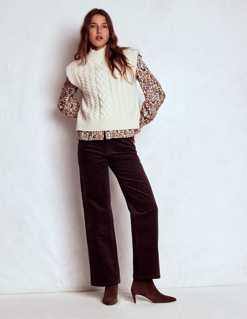 Smocked Yoke Cord Top-Ivory Floral 7