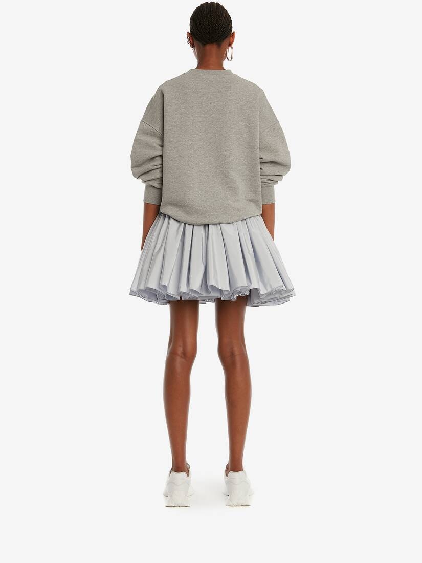 Gathered Mini Skirt in Spring Blue - 4