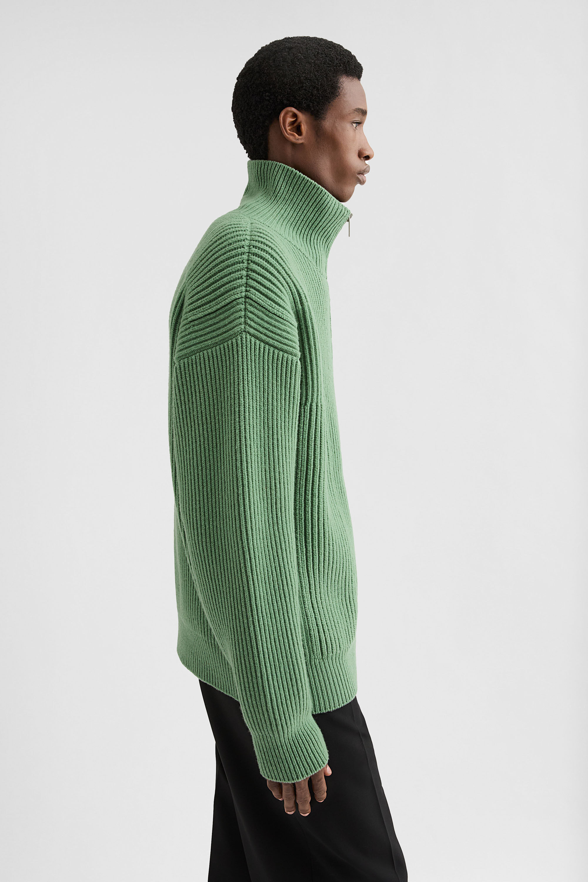 Wool Zip-Up Cardigan - 3
