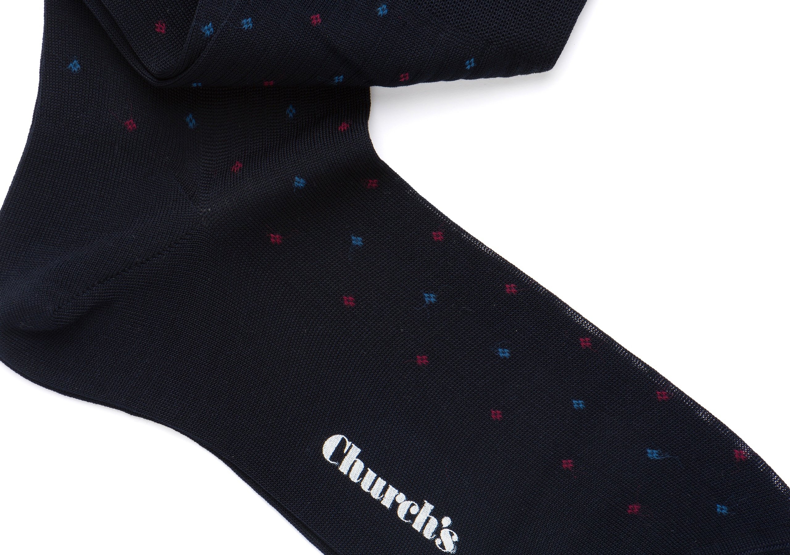 Contrast diamond socks
Cotton Dot Short Navy - 2