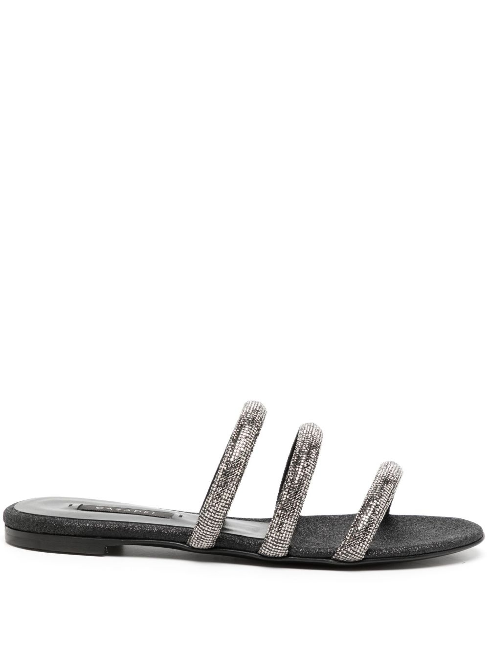 crystal-embellished flat sandals - 1