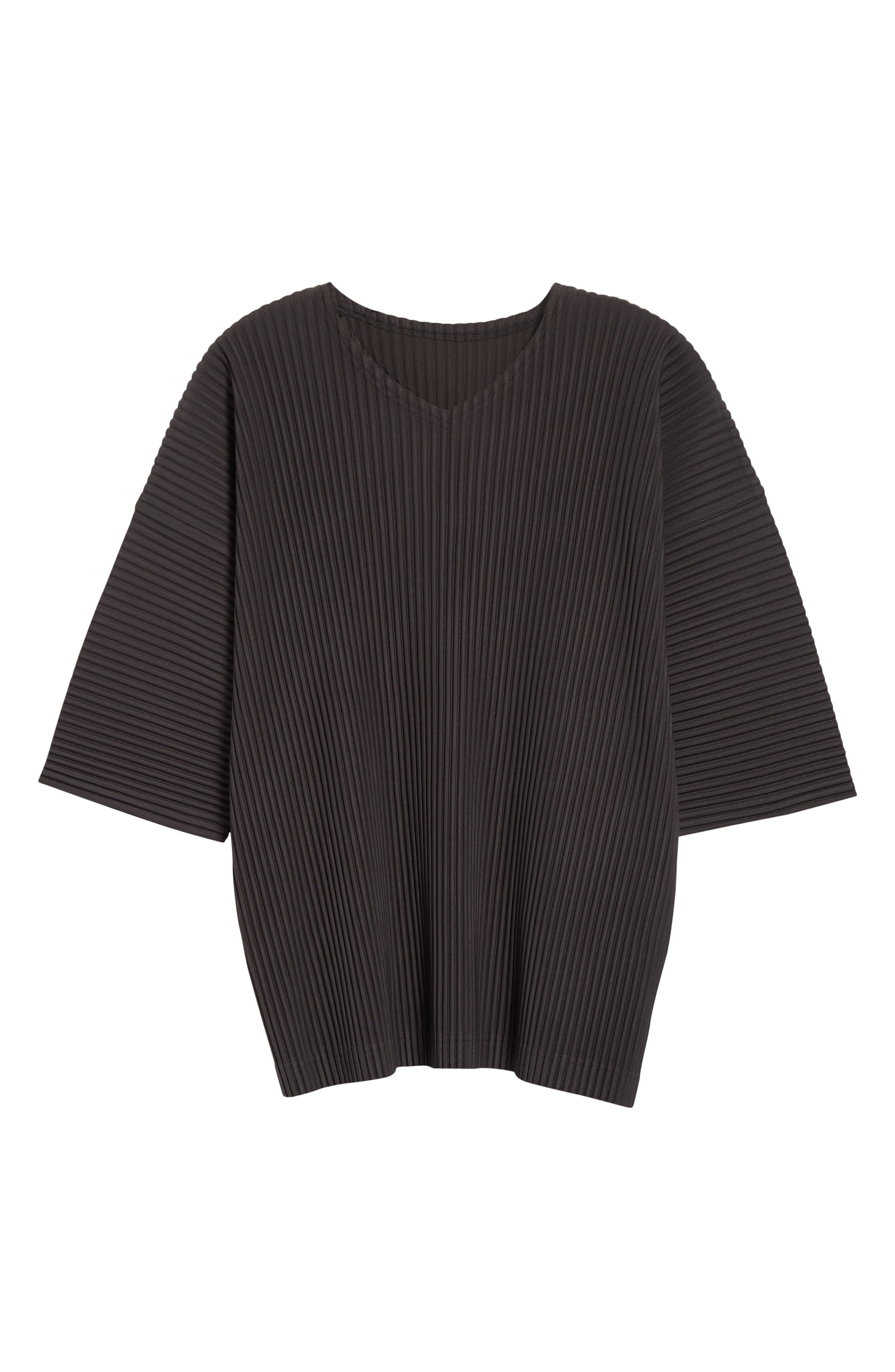 Homme Plissé Issey Miyake Monthly Colors March V-Neck Shirt in Charcoal Gray at Nordstrom - 6