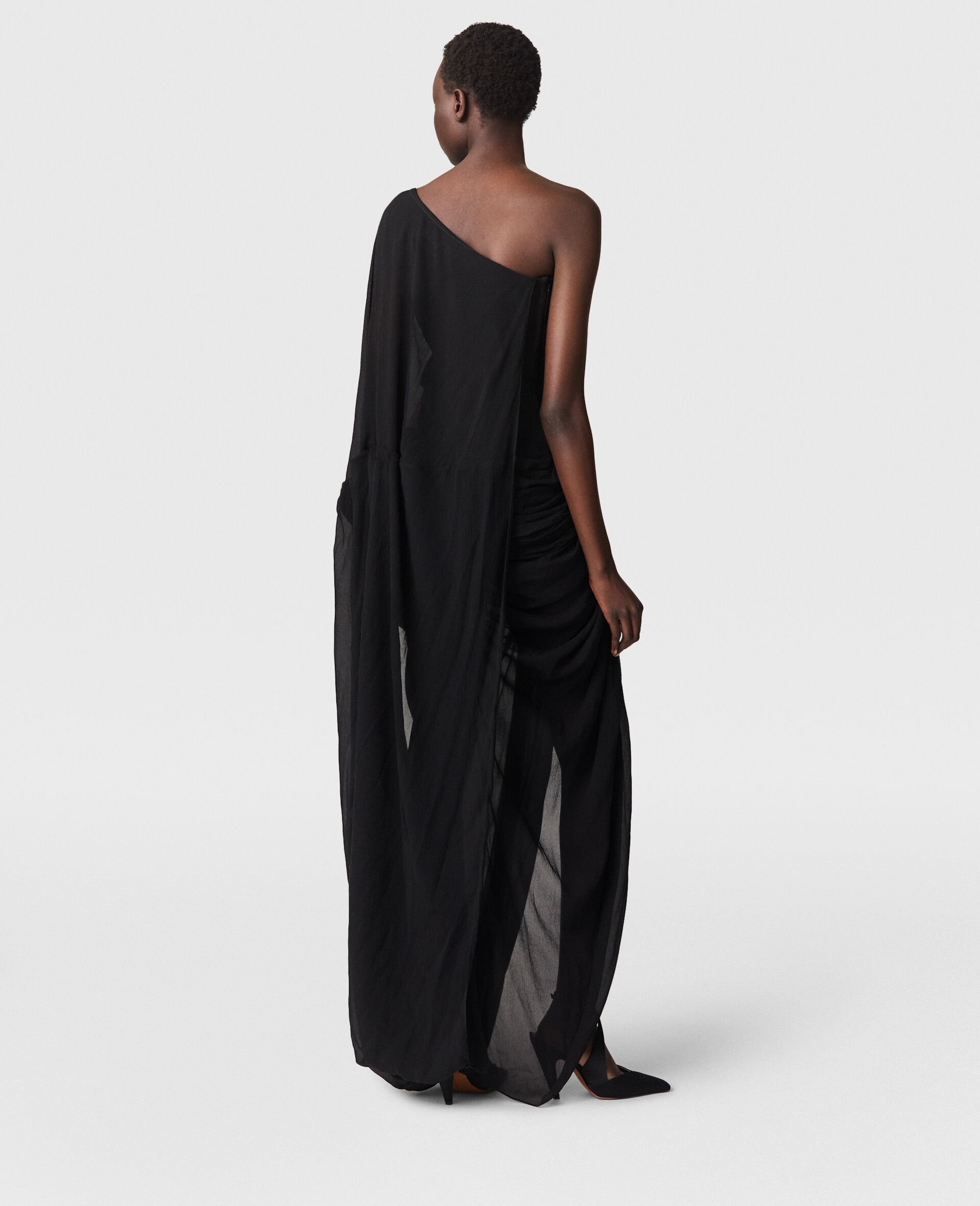 Ruched Knotted Sheer Panel Maxi Dress - 4