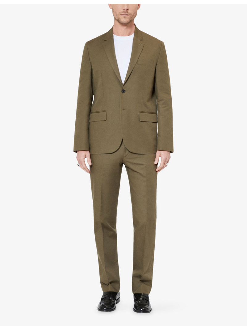 The Kooples Lapel-Collar Single-Breasted Cotton and Linen-Blend Jacket outlook