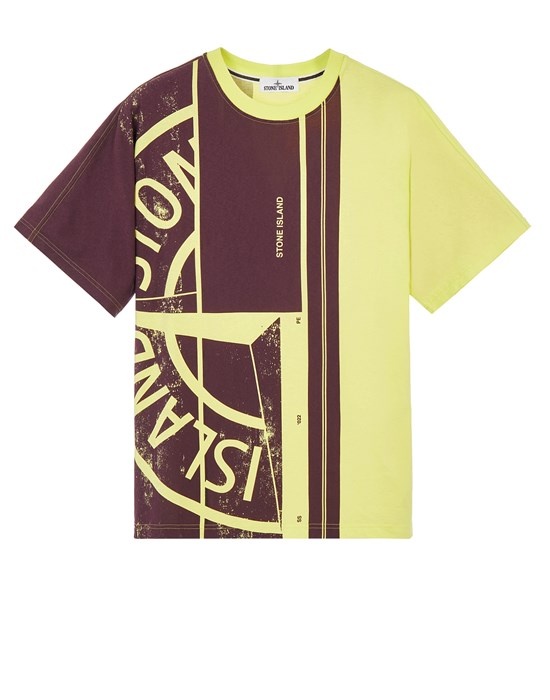 22387 COTTON JERSEY 'MOSAIC TWO' PRINT LEMON - 1