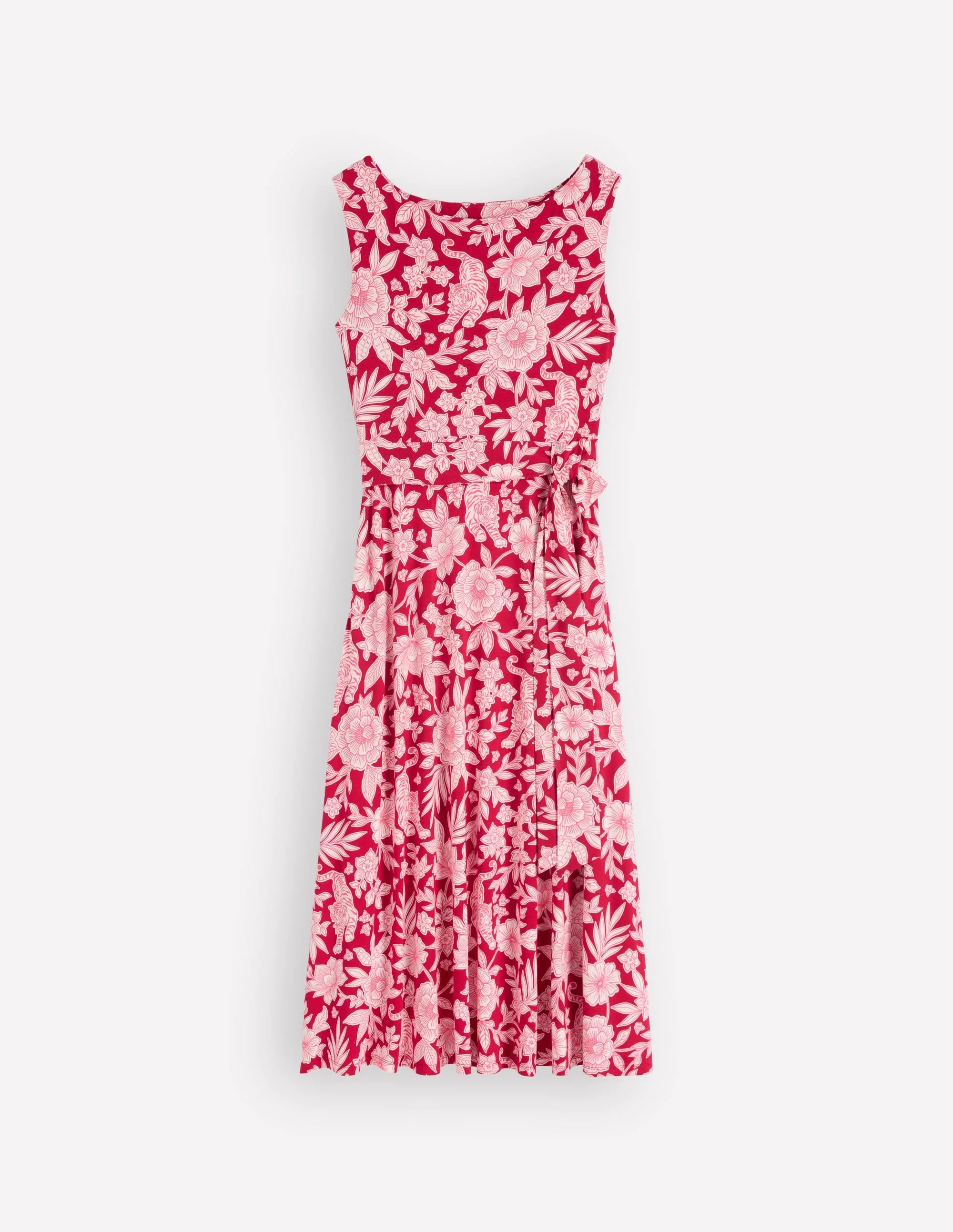 Tamsin Jersey Midi Dress-Spicy Red, Tigers Paradise - 1