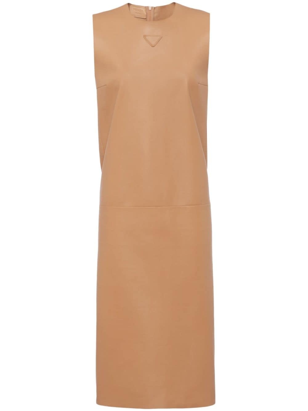 triangle-logo leather shift dress - 1