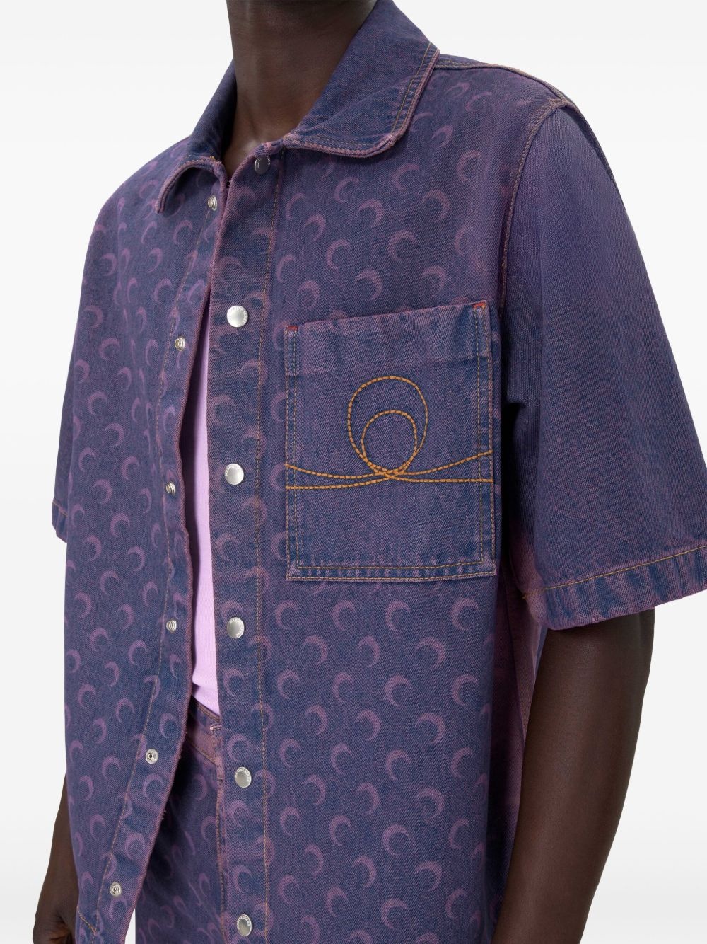 monogram denim shirt - 4